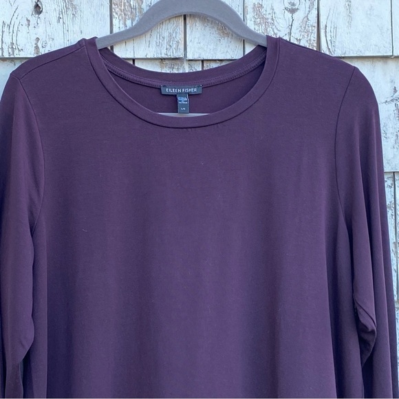 Eileen Fisher Tencel Blend Brown Long Sleeves Tunic - Picture 2 of 7